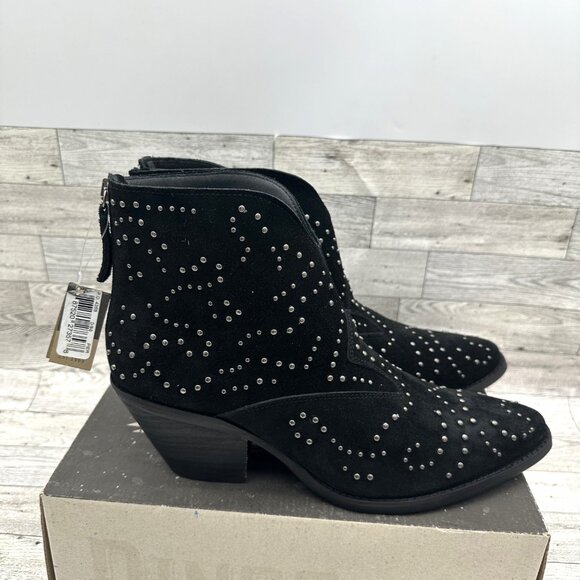 Brand NIB Dingo‎ Women's Black Studded Denim N Diamonds Zipper Ankle Boots, 11M - Picture 5 of 9